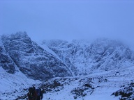 We waked up to the right, ascending to a col between coires